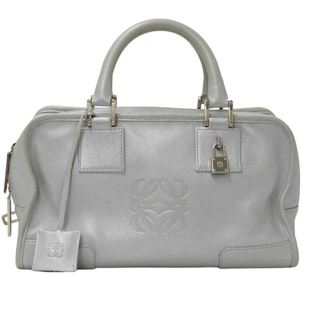 Loewe LOEWE handbag for women, brand name, leather, Amazona 28, silver, silve...